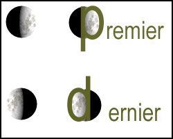 Diagram of the moon's premier/dernier phases (French mnemonic)